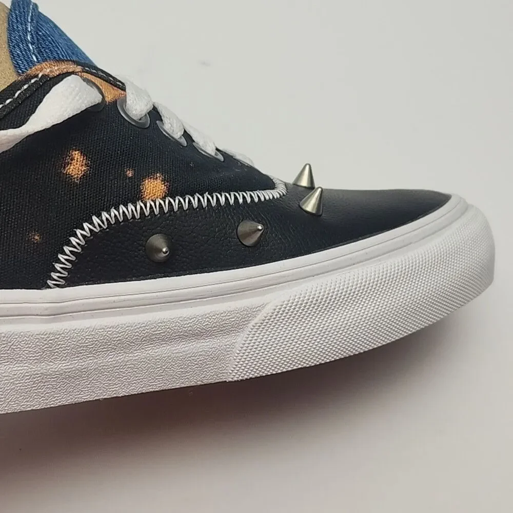 Vans Sneaker Shoe Women Sz 8.5 Tartan Daze Multi Acid Dye Spike Skater Men 7 NEW